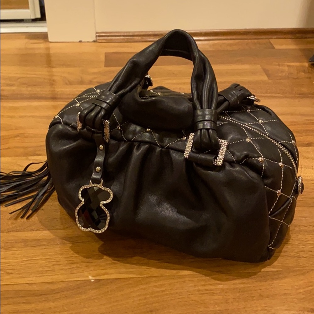 ❤️ Authentic Tous Bear Black Leather Satchel Handbag ❤️